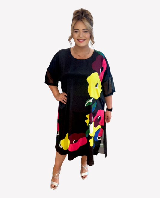 CNG Dress with Multicoloured Large Floral Print