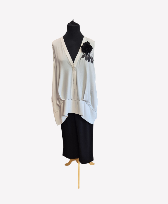 CNG Suit - Black Trousers with White Sleeveless Shirt