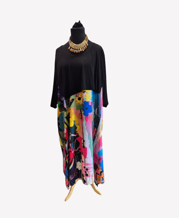 CNG Maxi with Black Layered Effect Crop