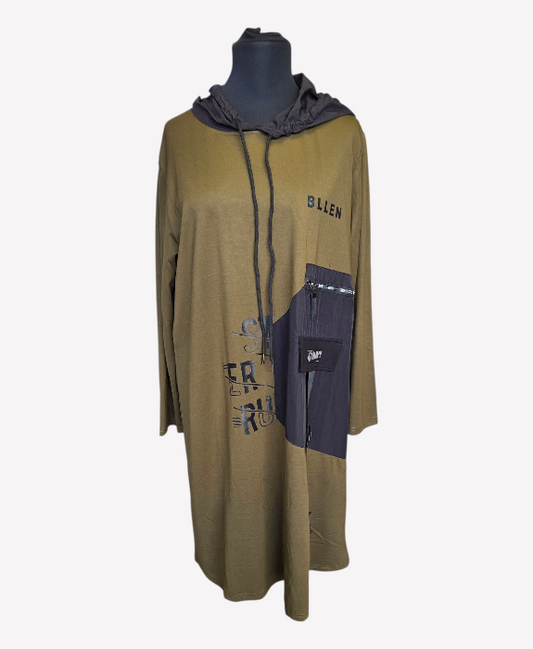 Pomme Rouge Tunic with Hood And Large Pocket
