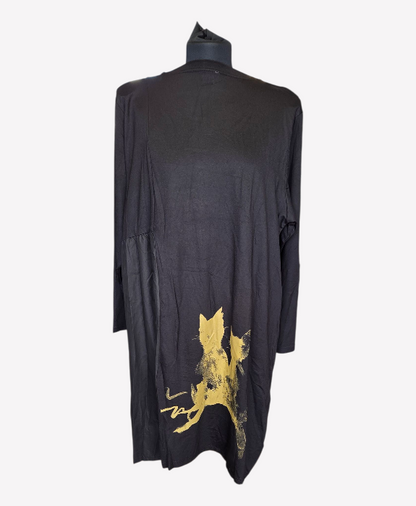 Pomme Rouge Tunic Dress With Black Side Panel