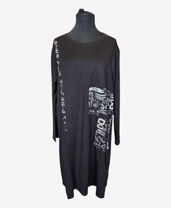Pomme Rouge Tunic with Printed And Patch Pockets
