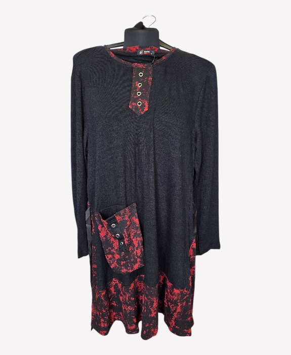 Pomme Rouge Longline Tunic Top With One Pocket